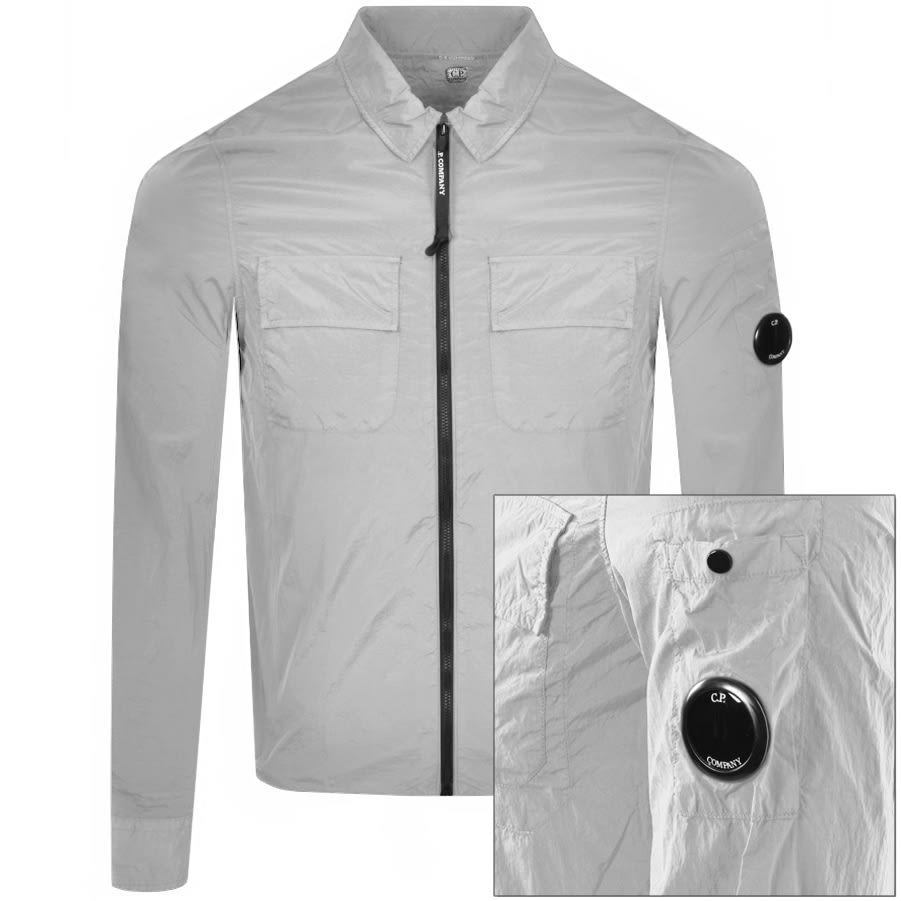 Alternative Image for ProductCP Company Full Zip Long Sleeved Shirt Grey1